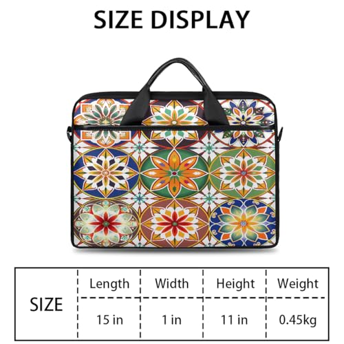 Bolso para laptop con diseño geométrico colorido 15 pulgadas miniatura 2