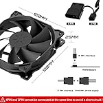 uphere 3-Pack Long Life Computer Case Fan 120mm Cooling Case Fan for Computer Cases Cooling,12BK3-3 - Image 5