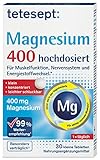 tetesept Magnesium 400 hochdosiert – Nahrungsergänzungsmittel mit Magnesium – leicht schluckbare Magnesium Tabletten für aktive, normale Muskeln*– 1 x 30 Tabletten