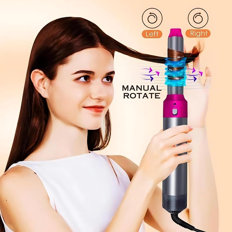 Image of Drumstone 𝟏𝟓 𝐘𝐄𝐀𝐑𝐒 𝐖𝐀𝐑𝐑𝐀𝐍𝐓𝐘 Hot Air Brush for 5-in-1 Hot Air Styler Hair Dryer Comb Multifunctional Styling Tool Fast Heating Crimper Wand Manual Curler in All Hair Type Straightening