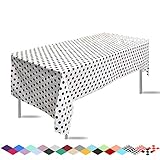 sundee 3 Pack Premium Disposable Plastic Black Polka Dot Tablecloth (54"x 108") ， Rectangle Table C
