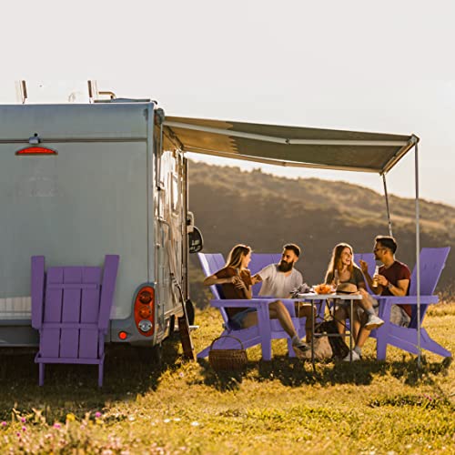 Yefu Plastic Modern Folding Adirondack Chair, 1S Expand/Store Upgrade Unlocked Weather-Resistant, Poly Lumber Outdoor Chairs Stacked, Widely Used In Outside (Purple) #TOP4