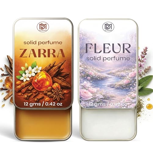 Image of Dr.Mashur Solid Perfume |zarra&Fleur Alcohol Free Wax Perfume Balm, Long Lasting | Pocket Tin 12g, Pack Of 2| Non Greasy Smooth Glide, Travel Friendly Men And Women