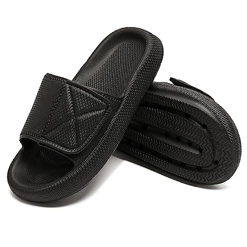 TOBVZOO Cloud Slides for Women, Pillow Slippers with Adjustable Strap, Non Slip Cushioned Sandals Slides Soft Thick Sole - Main Image