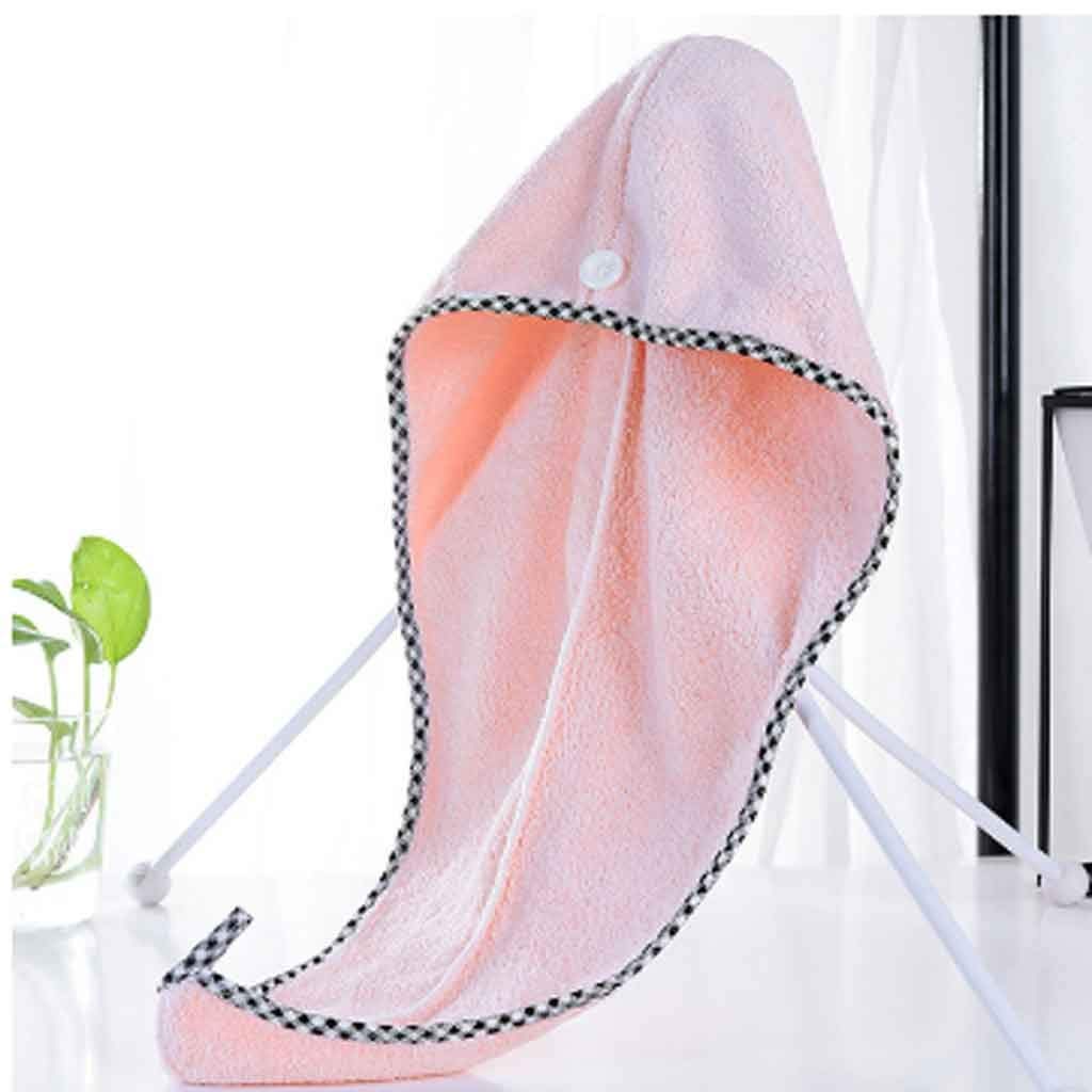 Creative Water Absorption Hair Speed Thick Dry Coral Fleece Dry Hair Cap Female Absorbent Microfiber Cartoon Adult Shower Cap(D)