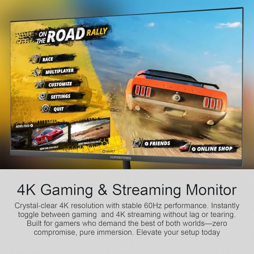 Image of 32 Inch 4K UHD Monitor, 3840 x 2160 Fast IPS Computer Monitor, 3000:1 Contrast, sRGB 120%, Blue Light Filter, Free-Sync, Zero Frame Screen With HDMI, DisplayPort for Home and Office, VESA(100x100mm)