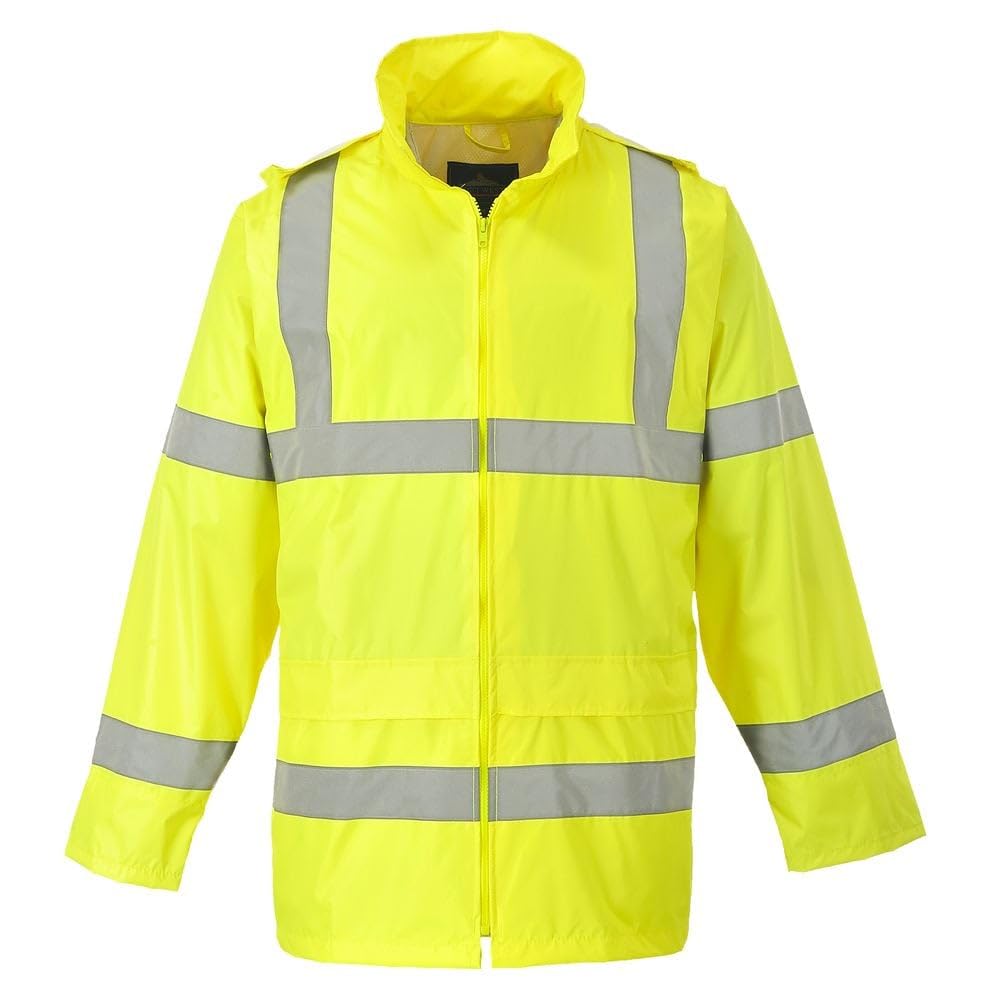 Portwest H440 Hi-Vis Rain Jacket Long Sleeve Waterproof Machine Washable