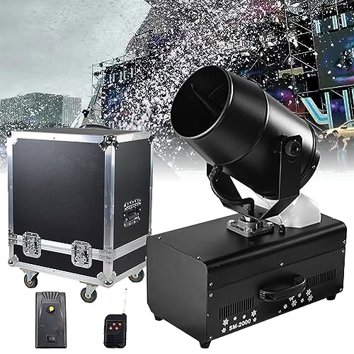 Machine à neige pour l'extérieur, avec télécommande et étui de vol, idéale pour Noël, mariages, fêtes d'enfants, effets de scène, Halloween, événements DJ