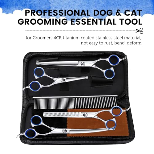 Dog-Grooming-Scissors-6-in-1-Professional-Dog-Grooming-Kit-4CR-Stainless-Steel-Dog-Scissors-for-Grooming-Heavy-Duty-Grooming-Scissors-with-Safety-Round-Tips-Pet-Grooming-Kit-for-Dogs-at-Home Dog Grooming Scissors 6 in 1 Professional Dog Grooming Kit 4CR Stainless Steel Dog Scissors for Grooming Heavy Duty Grooming Scissors with Safety Round Tips Pet Grooming Kit for Dogs at Home