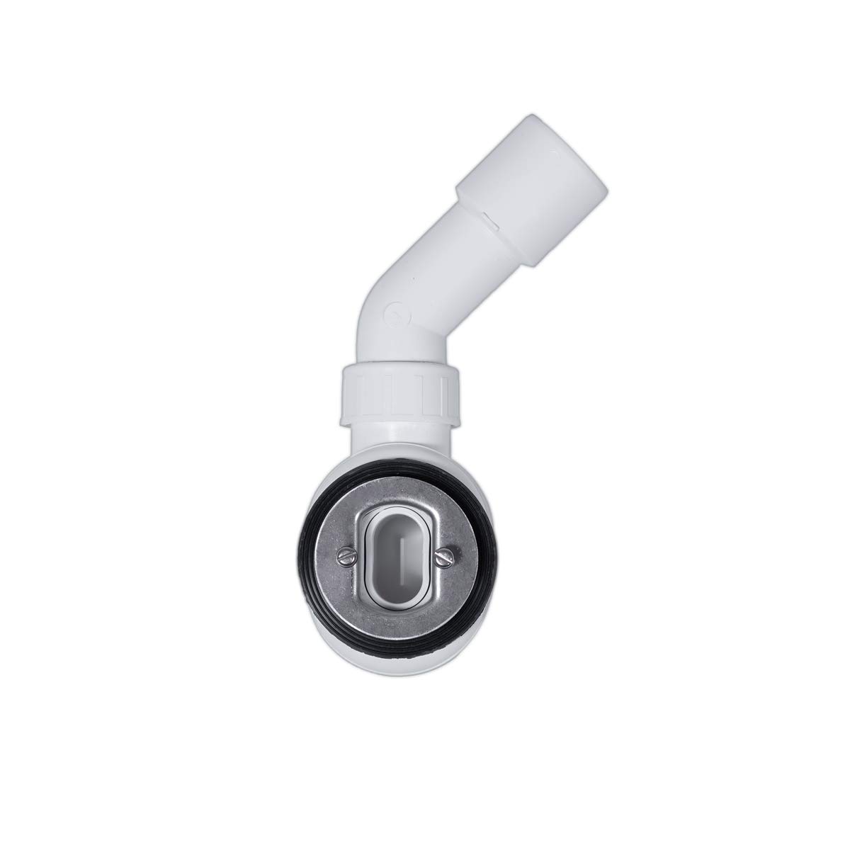 Ensemble TRAPFLEX - Ensemble de vidage Domoplex 6928 Siphon en Chrome (Horizontal) avec Filtre à Cheveux, Attrape-Cheveux Gratuit