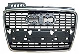 Audi A4 05-08 Front Grille Car Silver/Gray W/Chrome Frame