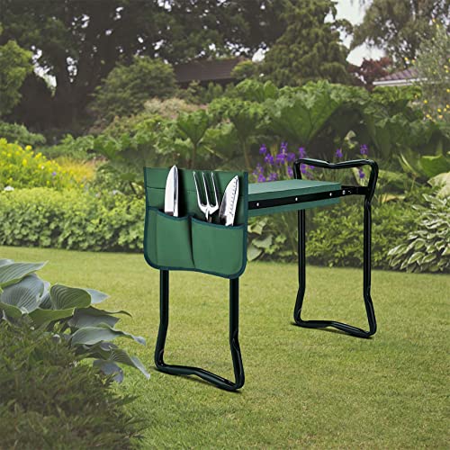 YSMN Garden Kneeler Seat Gardening Stool Garden Bench Foldable Portable Garden Knee Stools with Tool Bag Pouch Soft EVA Foam Kneeling Pad - Image 3
