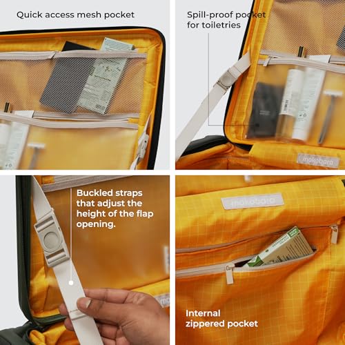 Image of MOKOBARA Access Trunk Luggage Expandable Trolley Bag-77cm(105L expands Upto 115L),Polycarbonate Hardshell,Flat-Top Opening,TSA Lock,8 Silent Wheels,for 15+ Day Trip,Green(Seaweed Green)