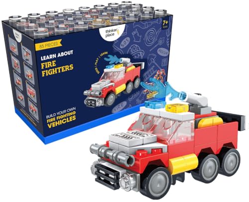 Image of 8-in-2 Fire Vanguard Fire Pickup Truck (85 Pieces) | Learn About Fire Fighters | Building Block Set for Kids Age 6+ | STEM Educational Toy | Build, Collect & Create Robot or Fire Truck