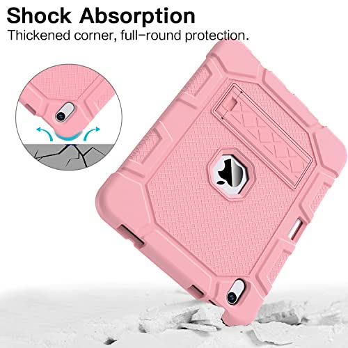 Image of Case for iPad (A16) 11th Generation 11 Inch 2025 / iPad 10th Generation 10.9 Inch 2022, [Built-in Pencil Holder] Heavy Duty Shockproof Rugged Protective Case, Rose Gold2