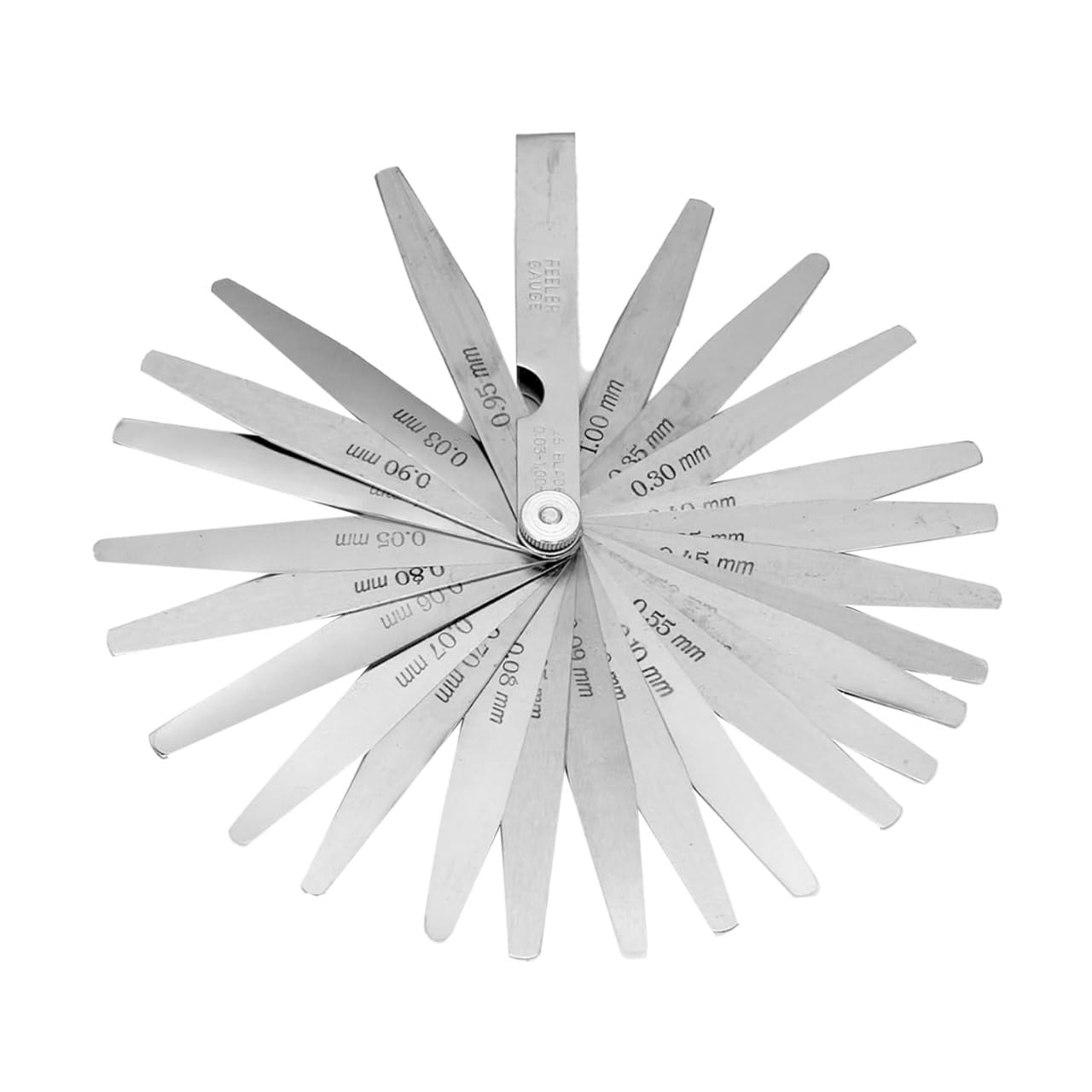 Feeler/Thickness Gauge Metric Size Stainless Steel Quality Precision 26 Blades for Spark Plug, Valve Adjustment Tool, 0.03-1.0mm