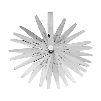 Feeler/Thickness Gauge Metric Size Stainless Steel Quality Precision 26 Blades for Spark Plug, Valve Adjustment Tool, 0.03-1.0mm