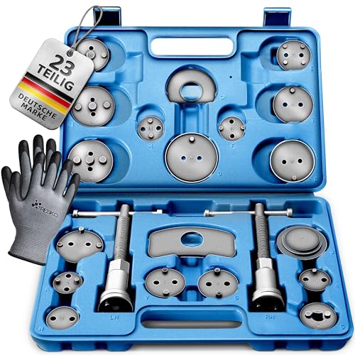 TRESKO 23 TLG Bremskolbenrücksteller Set - Rückstellwerkzeug zum Zurückstellen des Bremskolben KFZ-Werkzeug universell
