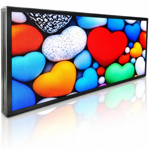 Image of P3 Custom Programmable Led Sign Scrolling Outdoor Digital For Businesses Display Screen Electronic Message Board Stock Ticker Advertising Pixel Led Panel Marquee 40 inchX18 inch