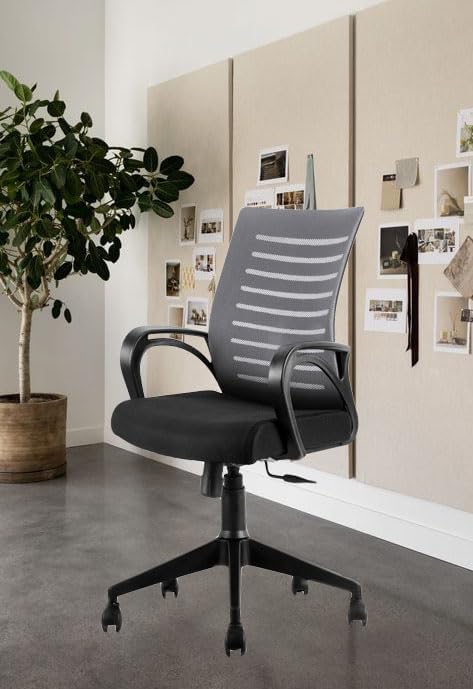 Image of Ergonomic Office Chair with Adjustable Lumbar Support, Breathable Mesh Back, 360 Swivel, Height Adjustable, Reclining Seat - Comfortable and Stylish Desk Chair for Home & Office, 45cm Height