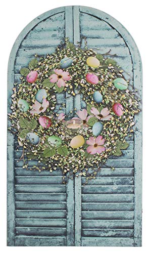 Ohio Wholesale Spring Wreath Window Shutter Light-Up Canvas Wall Art