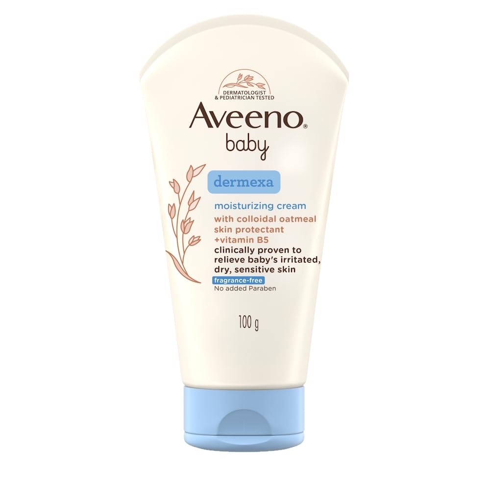 Aveeno Eczema Therapy Daily Moisturizing Cream for Sensitive Skin, Soothing Lotion with Colloidal Oatmeal for Dry, Itchy, and Irritated Skin, Steroid-Free and Fragrance-Free, 5 oz