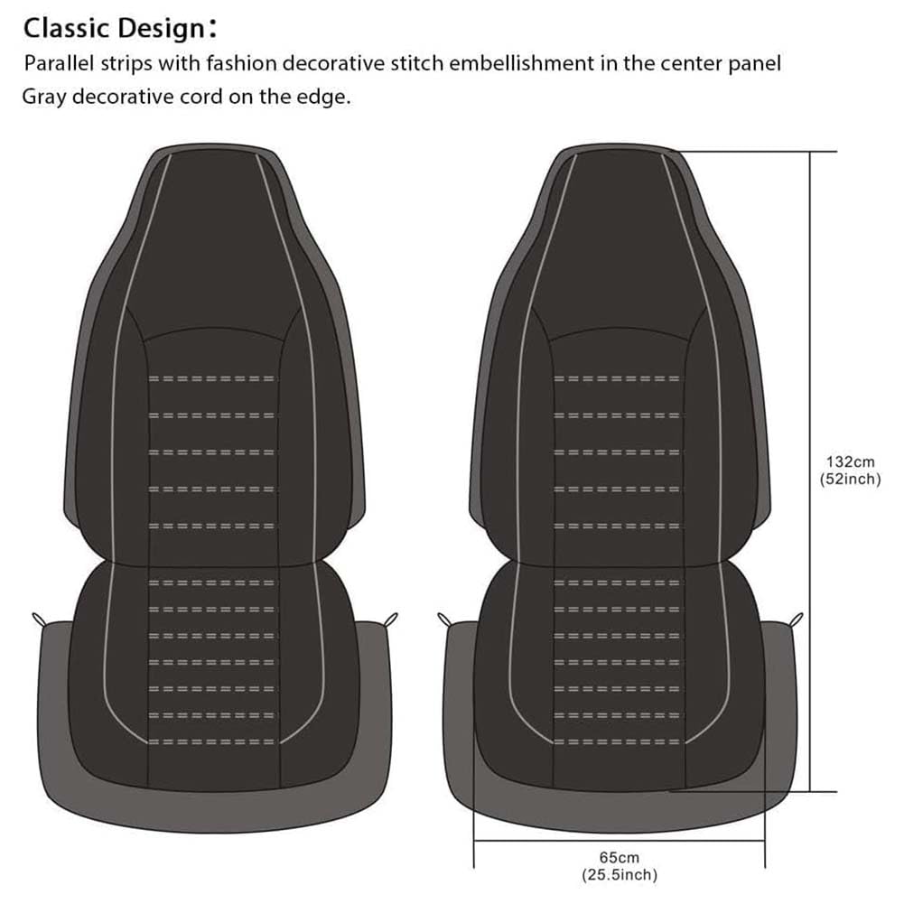 2 Stück Auto-Sitzbezug für Jeep Patriot SUV 2011-2026, Auto Sitzbezüge Fahrer und Beifahre Set Autositzbezüge, Mit Hoher Rückenlehne Und Schalensitzbezug,C/Grey