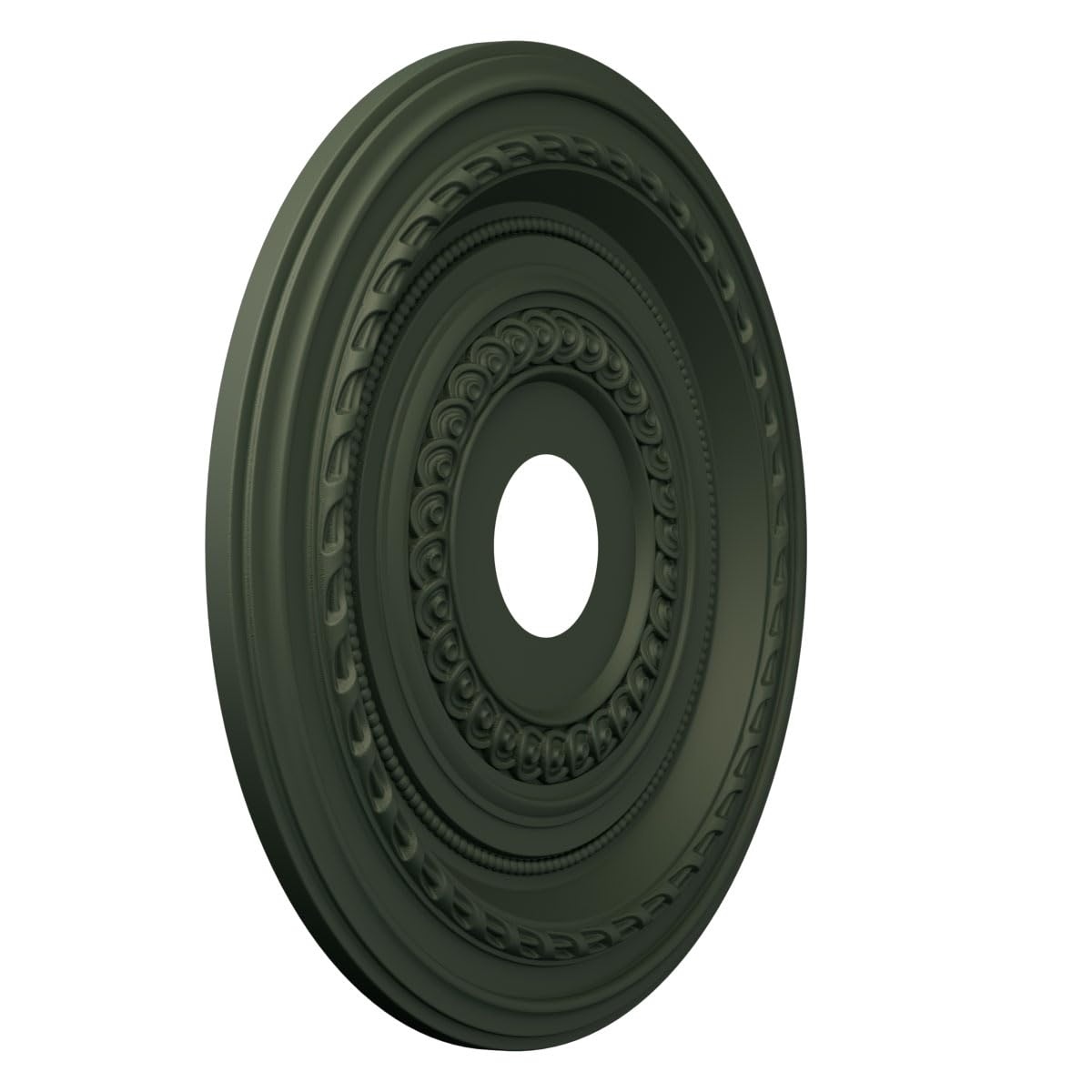 19"OD x 3 1/2"ID x 1"P Cole Thermoformed PVC Ceiling Medallion (Fits Canopies up to 5 1/8"), UltraCover Satin Hunt Club Green — Amazon image 2