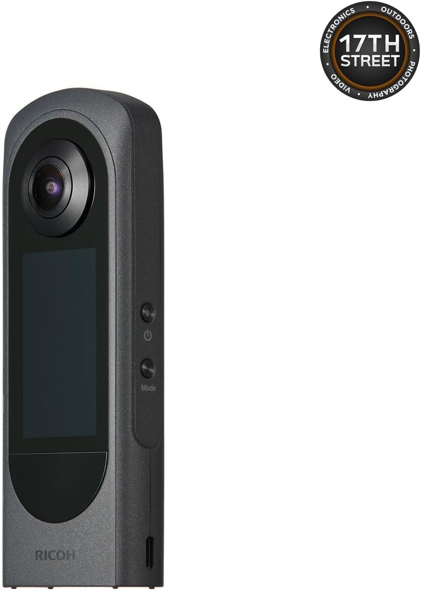 Ricoh Theta X 360° Camera – 5.7K Video & Dual 48MP Sensor for Immersive Content Creation with 128GB Extreme UHS-I microSDXC Memory Card and SD Adapter, Waith Cleaning Cloth Bundle Set