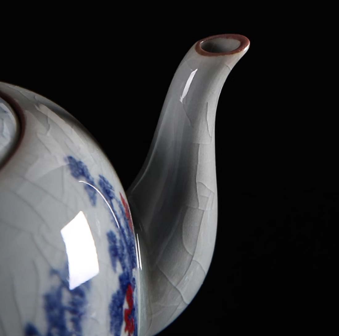 Porcellana Jingdezhen Teiera dipinta a mano di grande capacità blu e bianca porcellana teiera in ceramica, teiera fiore, caffettiera A03