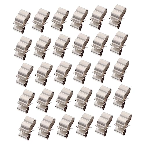 MUCKLILY 1 Set 30pcs Wire Clip Fixing Fixture Girder Cord Wiring Power Photovoltaic Cable Solar Pv Clips Wire Clamp Clamps Thread Holder Trailer Frame Wire Clips Stainless Steel Silver