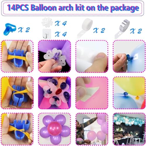 Electric Balloon Pump, Portable 2 Modes Balloon Blower Machine with 14 Ballon Arch Kits, Air Pump for Ballon, Balloon Inflator for Party Decoration view 5