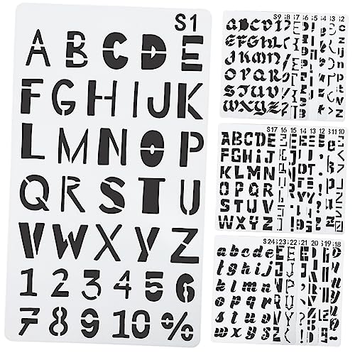 DIYEAH 2 Juegos Plantilla De Corte De Letra Arte Marcadores De Pizarra Plantillas Para Dibujar Plantillas Decorativas Plantillas De Plantillas De Letras Plantillas De Cartas 24 Hojas * 2