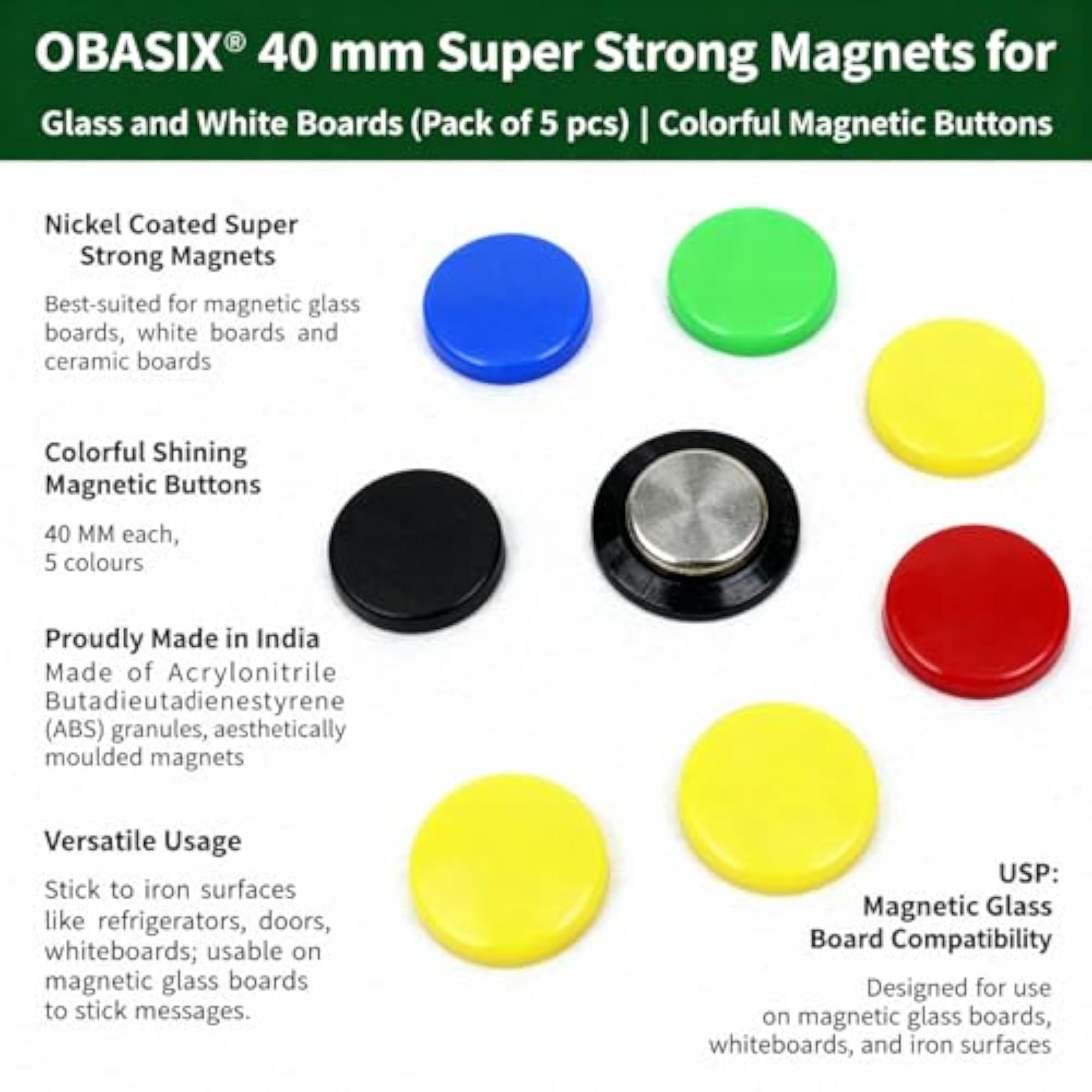 40 mm Strong Magnets for Magnetic Glass and Boards