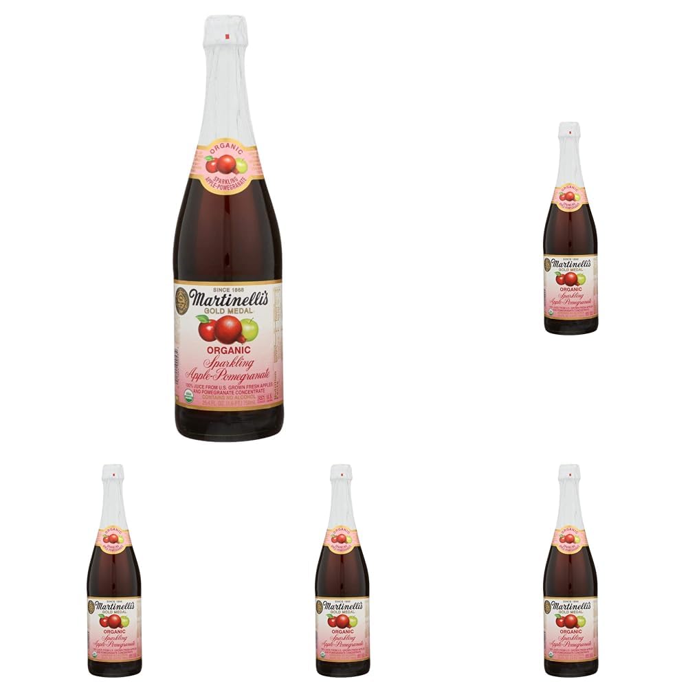 Martinelli's Organic Sparkling Apple Pomegranate, 25.4 Oz (Pack of 5)