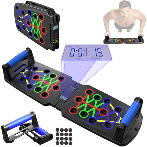 Ogetok Push Up Board 26 en 1 Press Up Bars con contador para Hombres, Empujar Apretones Pressup plegable Manijas Pushup Bar Stand, Inicio Entrenamiento de pecho Fitness Ejercicio Fuerza Equipo de