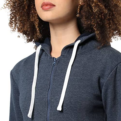 Image of PINACOLADA Women Stylish Zipper Sweatshirt Regular Fit for Casual Wear | Full Sleeves | Cotton | Sweatshirt Crafted with Comfort Fit and High Performance for Everyday Wear