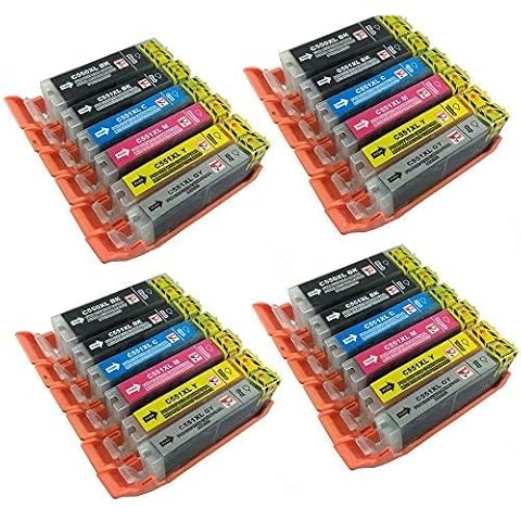 PerfectPrint Compatible Ink Cartridge Replacement for Canon Pixma MG6350 MG7150 MG7550 550/551 XL (Black/Cyan/Magenta/Yellow/Grey, 24-Pack) Cover