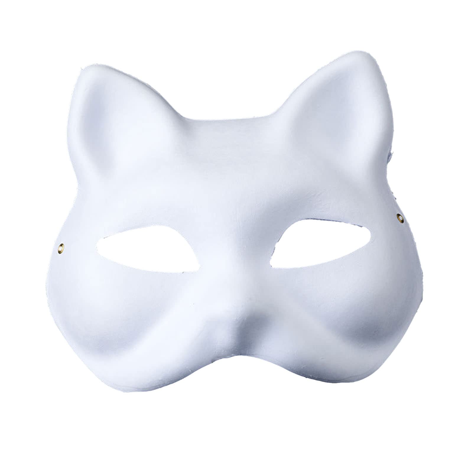 Giftik 10-teiliges DIY Gesichtsmasken-Set Aus Papiermaché – Einfarbig Weiß, Für Halloween & Basteln