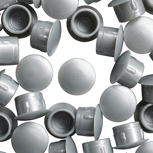 WidgetCo 1/2" Medium Grey Hole Plugs, Conceal Most Holes in Plastic, Wood, Metal & Fiberglass (Qty 250)