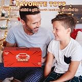 AIUAZA Zestaw mini żeliwnych samochodów dziecięcych, zestaw samochodów cofanych, żeliwna zabawka wyścigowa, z garażem i torem, masowa produkcja samochodów do zabawy dla dzieci, odpowiedni dla chłopców