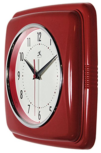 Infinity Instruments 13228Rd-4103 Square Clock, Red #TOP2
