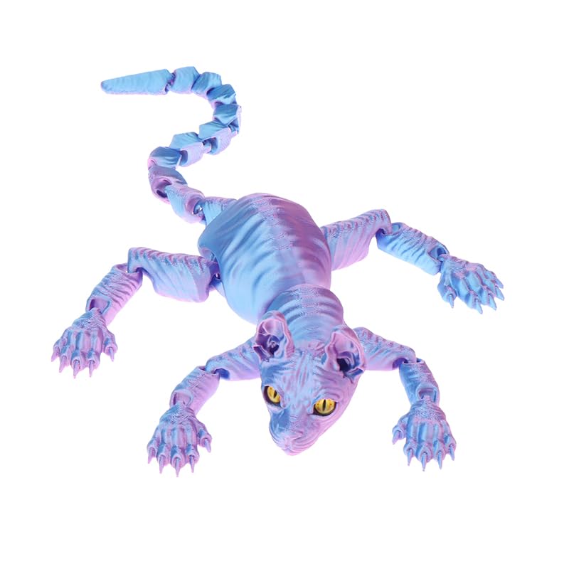 3D Printed Sphinx Cat 3D Printed Animal Toys Realistic Hairless Cat Figurines Articulated Cats Toys Cute Kitten Toys For Cats Love