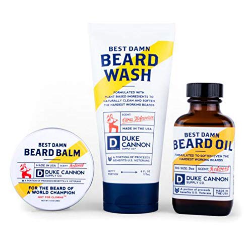 Duke Cannon Supply Co. Beard Care Collection for Men, Citrus Hefeweizen Scent - Featuring Premium 6 Fl oz. Beard Wash, 1.6 oz. Balm, & 3 oz. Oil, 3 Piece Set