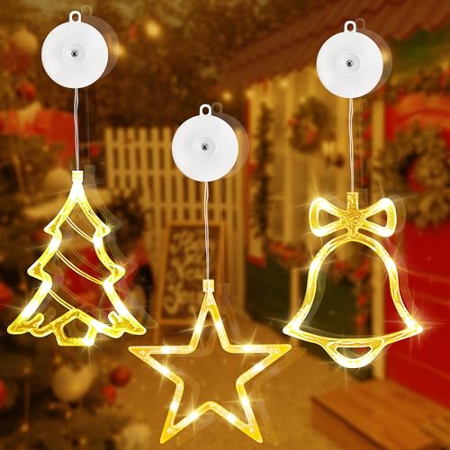 sylvwin LED Sterne Weihnachtsdeko Fenster 3 Stück,10 LED...