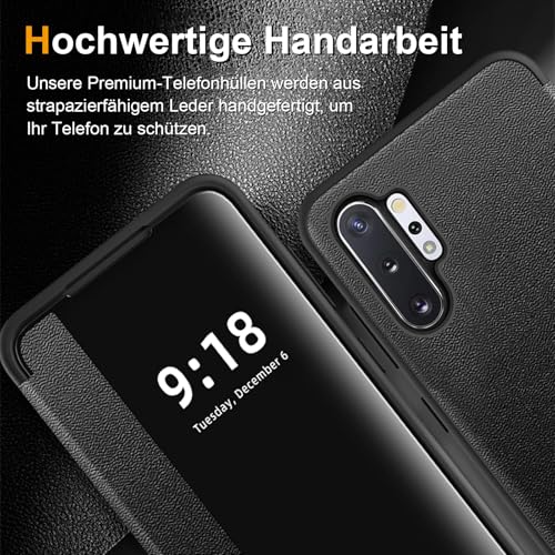 Housse Note 10 Plus rabat translucide pour rester connecté activement
