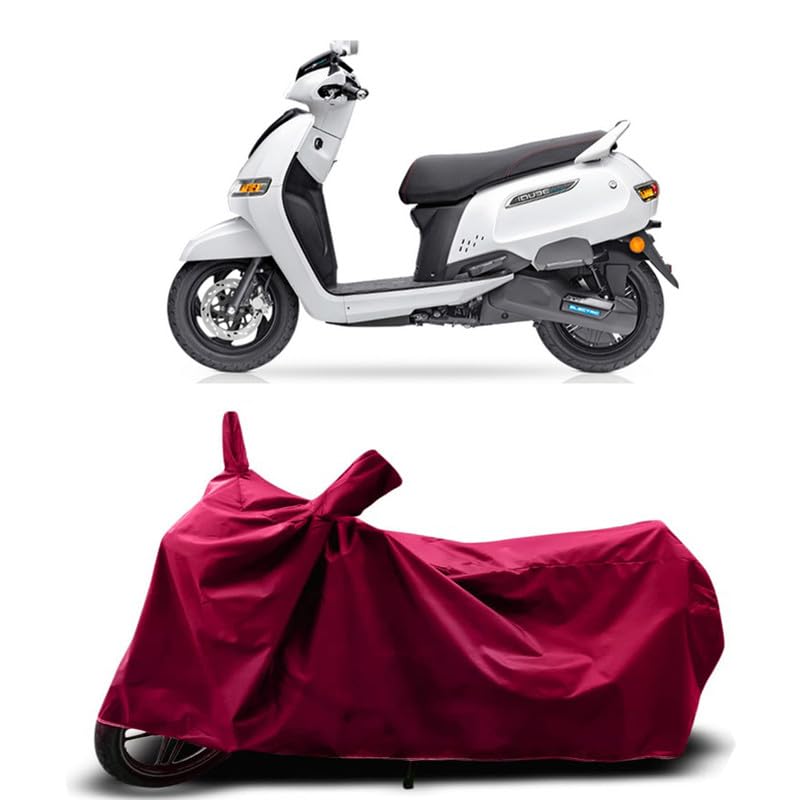 Image of DUFFEL-Two Wheeler Bike Cover Compatible for Tvs Iqube Electric Heat Protectio /UV-Rays /Birds Dropping /DustProof /Waterproof Indoor Outdoor and Parking Full Protection All Variants [MAHROON]