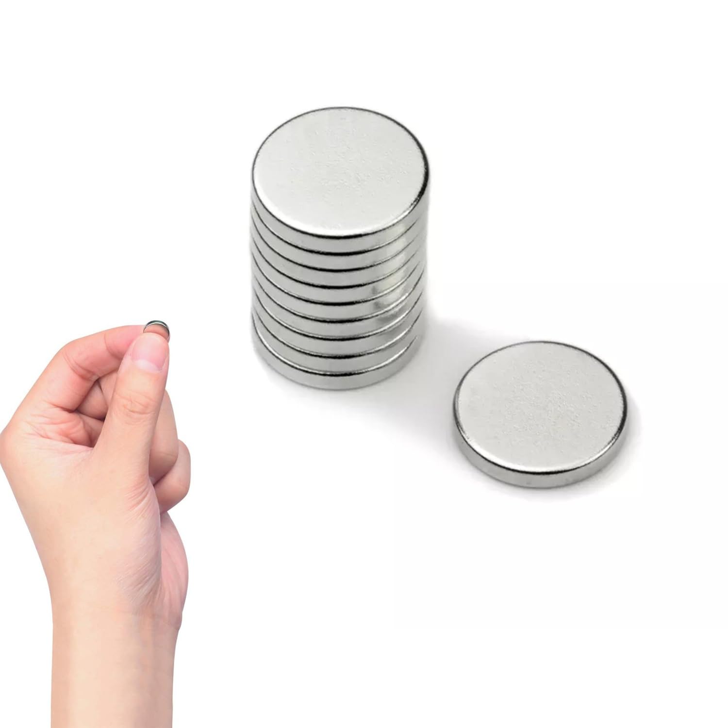 Aryan Utsav Powerful Neodymium Disc Mag-nets 10mm x 2mm | Super Strong Round Mag-nets for DIY Crafts, Fridge, Science Projects, Office & School Use | Durable Rare Earth Mag-nets – Pack of 10