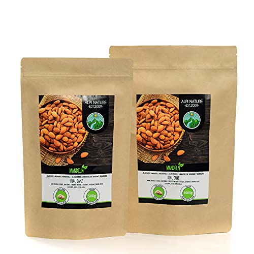 Mandorle intere (500g), mandorle crude e non