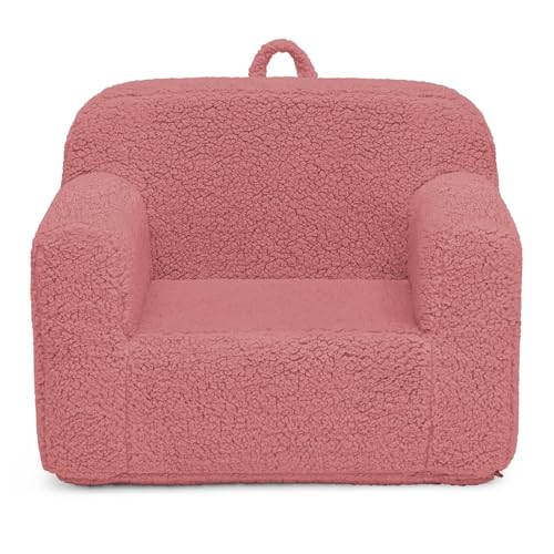 Image of Delta Children Sherpa Cozee Chair - Foam Kids Chair for Ages 18 Months and Up, Rose